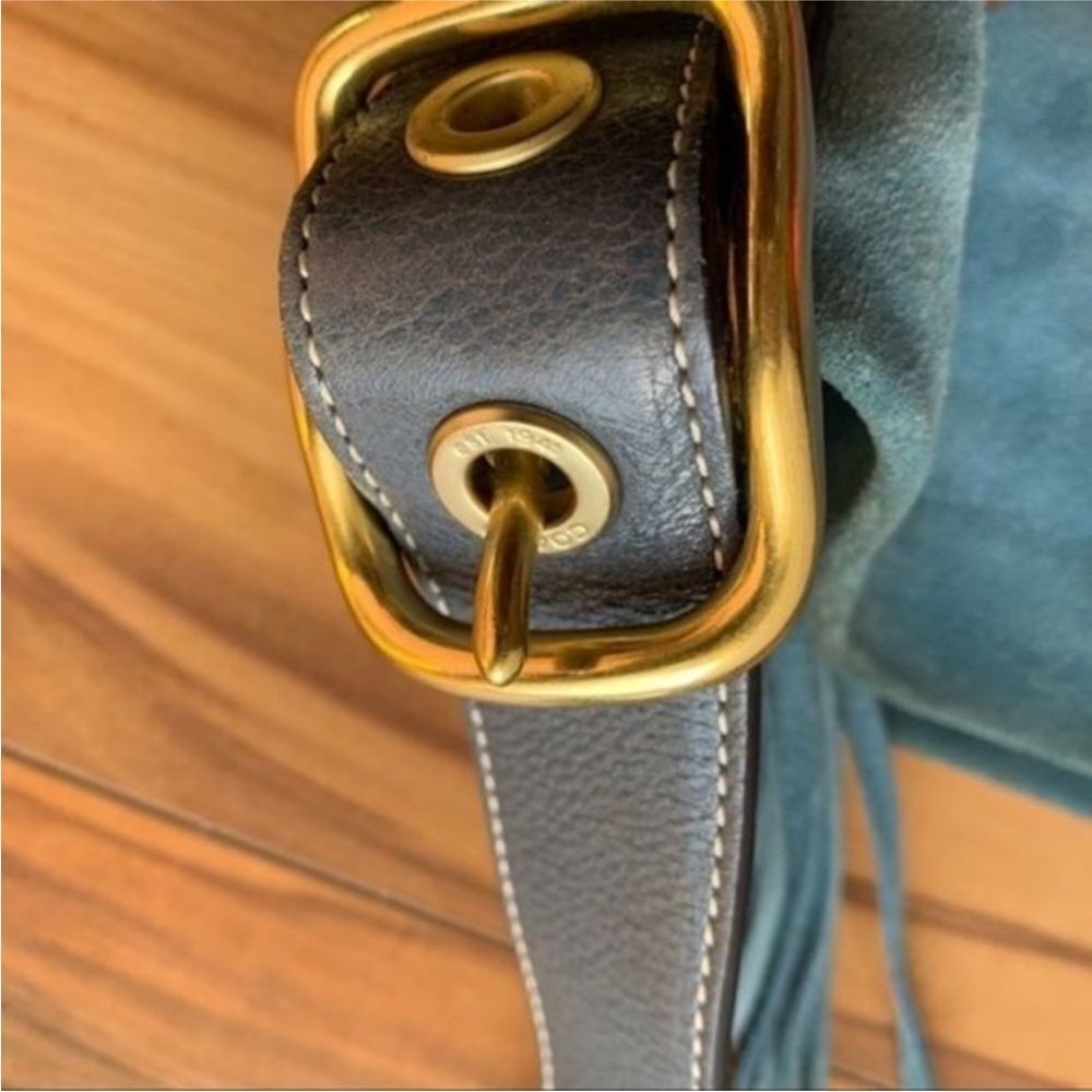 Coach retro cross body Stylish Blue Leather Shoulder Bag - Picture 6 of 10